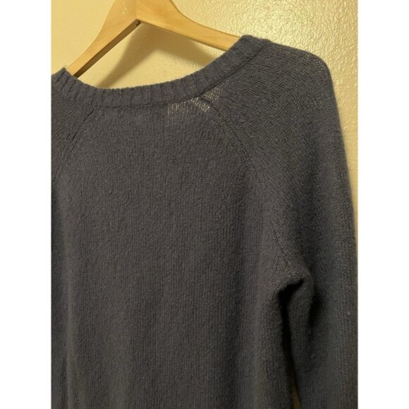 360 Cashmere V Neck Wool & Cashmere‎ Blend Sweater Dark Blue Navy Women's Size M - Picture 6 of 11